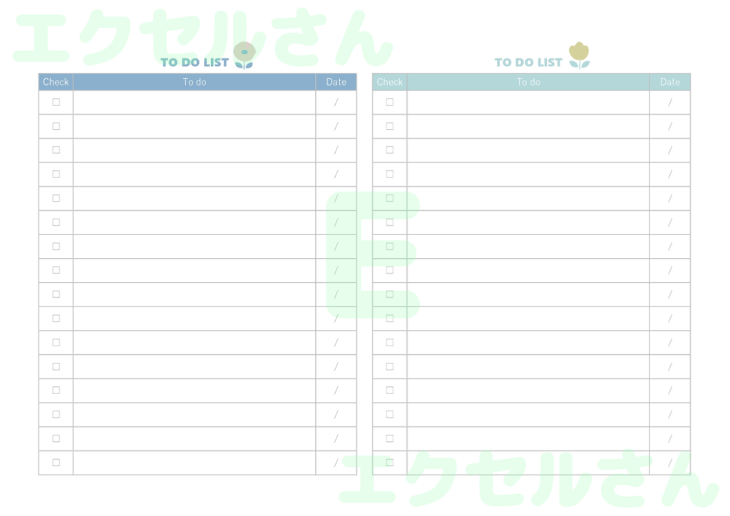 ToDoリスト：Excel無料