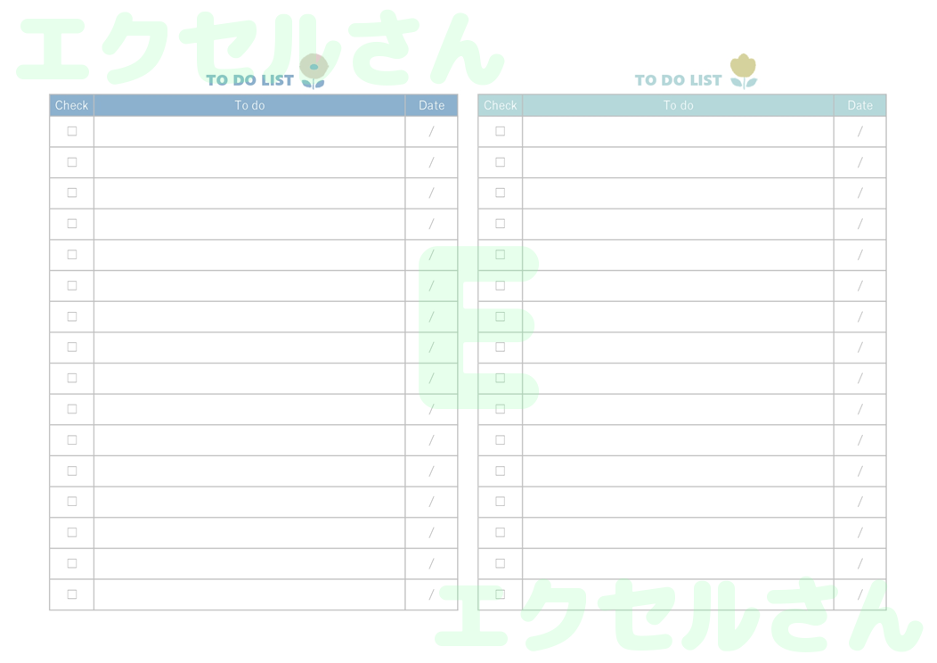 ToDoリスト：Excel無料A4テンプレートをダウンロード！ビジネスをスムーズに♪-01257