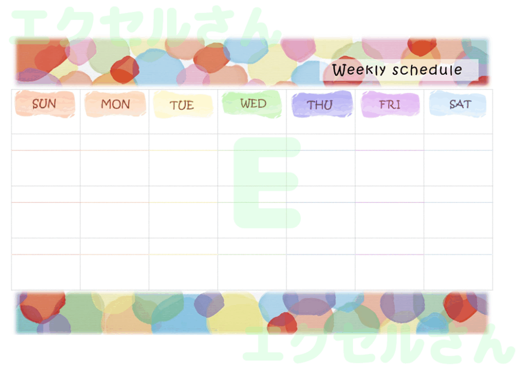 スケジュール帳：Excel無料